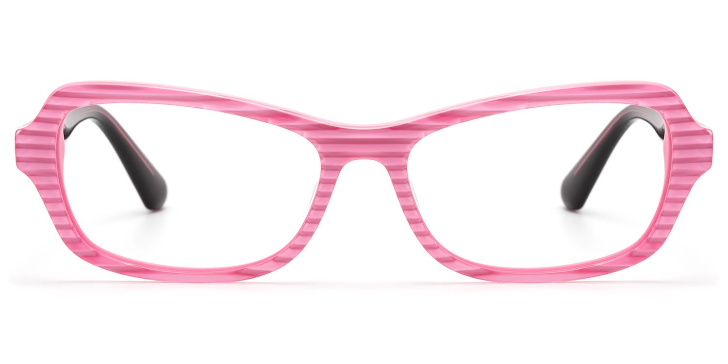 Pop - Pink And Purple Striped Bug Eye Glasses by Vooglam Product Details 1