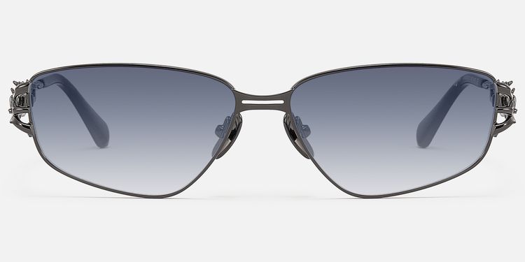 Spine - Gunmetal Thorn Geometric Sunglasses by Vooglam