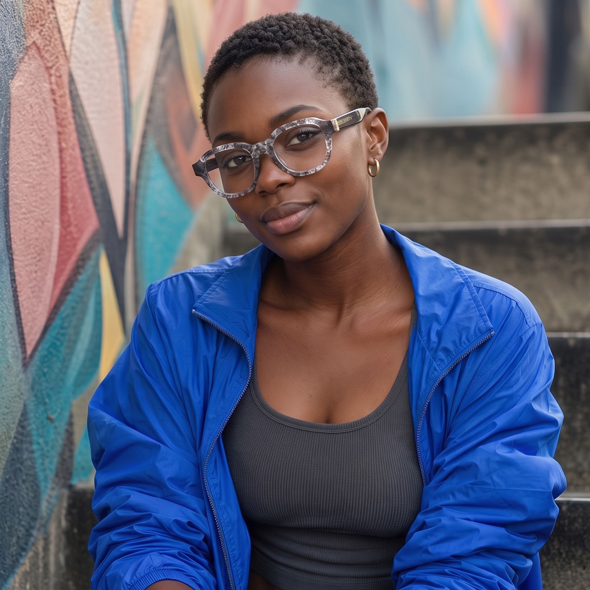 Vooglam Street Style in Real Life: Eerie - Thick Clear Blue Acetate Round Glasses by Vooglam