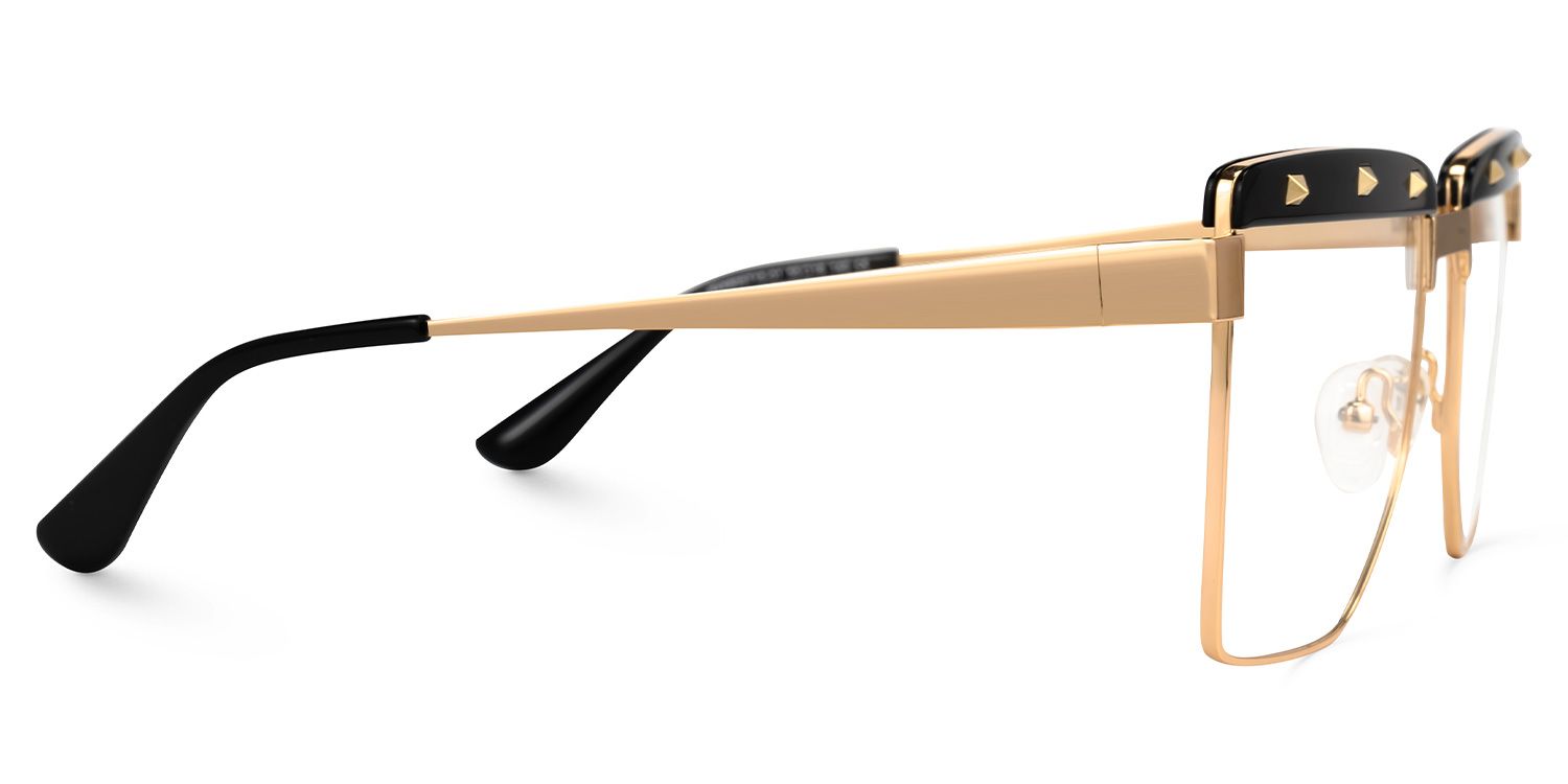 Electra - Aviator Black/Gold Eyeglasses | Vooglam 4