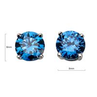 Endearing Sapphire Blue Round Pierced Earrings | Vooglam Angle View