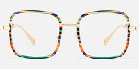 Jace - Funky Bohemian Patterned Square Glasses | Vooglam Angle View