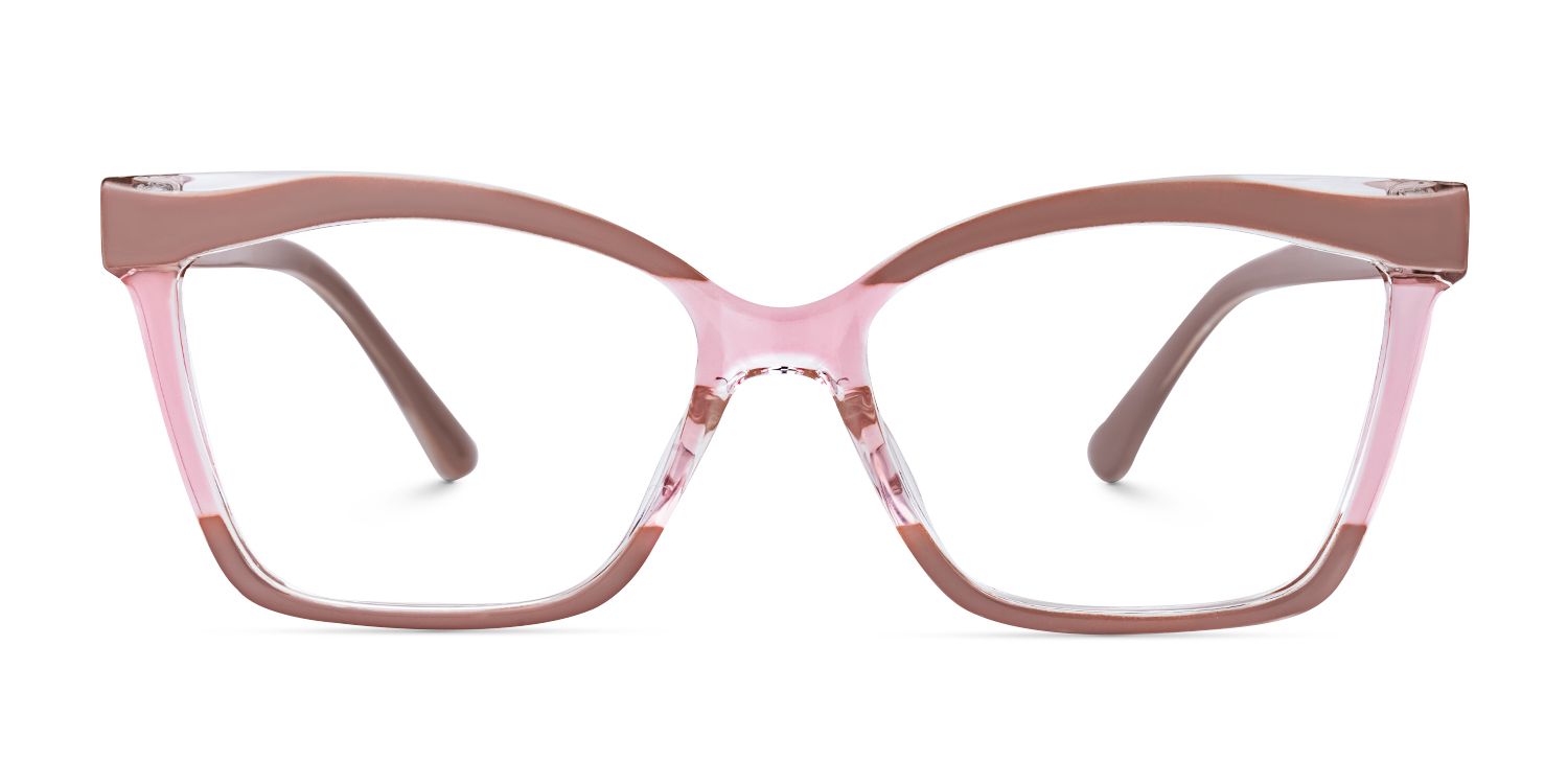 Dellingr - Rectangle Pink Eyeglasses | Vooglam Angle View
