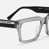 Razor - Rectangle Silver Eyeglasses | Vooglam Design Details