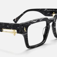 Stiletto - Rectangle Black Eyeglasses | Vooglam Design Details
