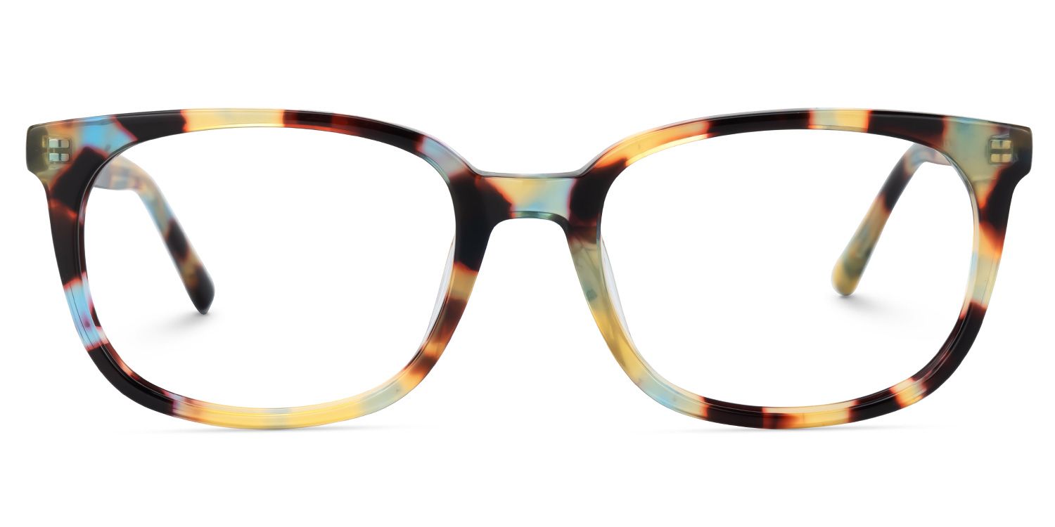 Eloy - Rectangle Blue/Tortoise Eyeglasses by Vooglam - Angle View