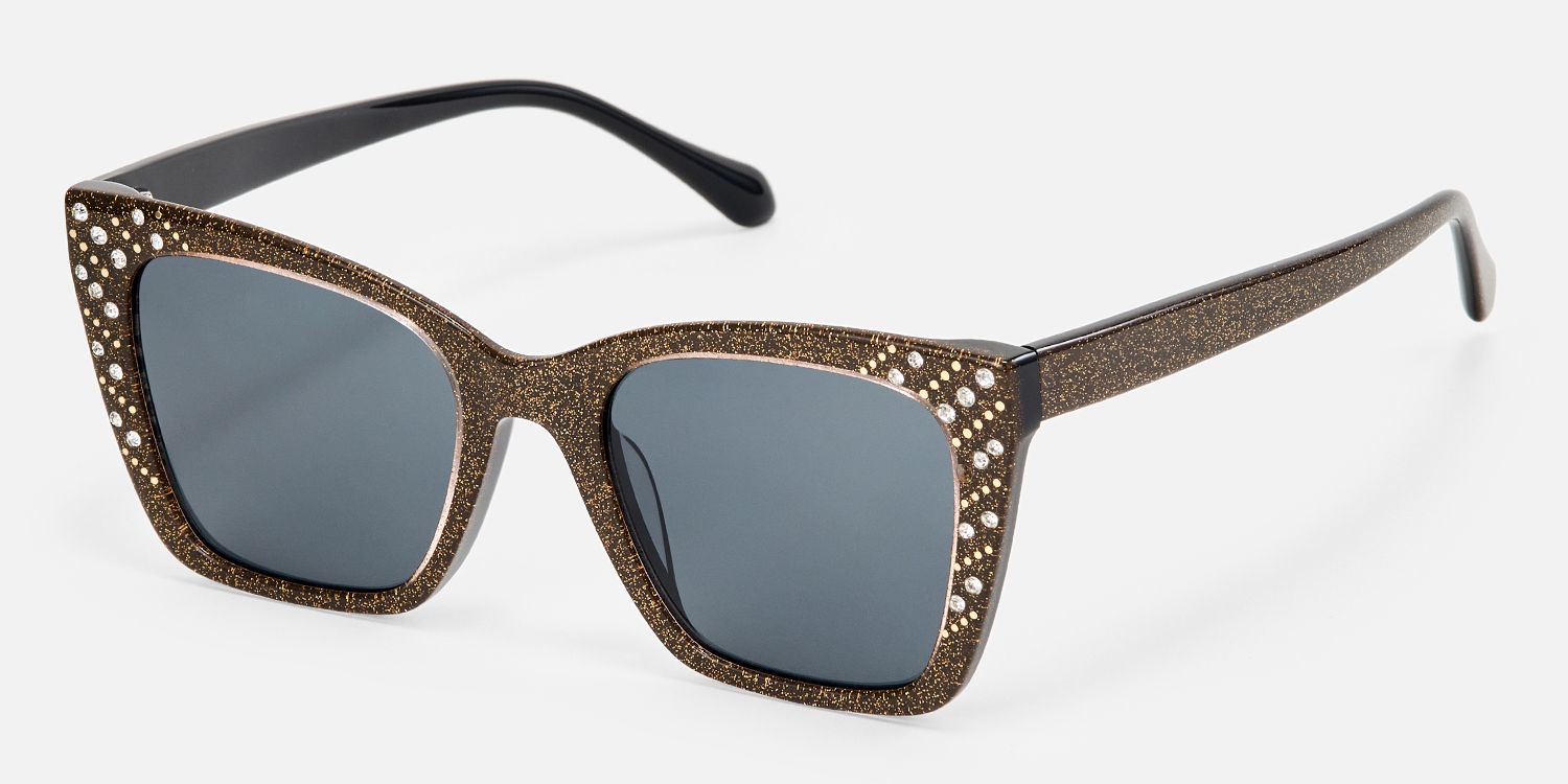 Glitz - Cat Eye Brown Sunglasses | Vooglam Front View