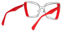 Russell - Square Red Eyeglasses | Vooglam Side View