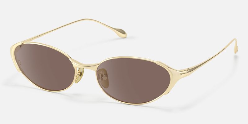 Ebisu - Vintage Oval Silver Brown Tinted Sunnies | Vooglam
