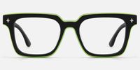 Fractal - Square Black Eyeglasses | Vooglam Angle View