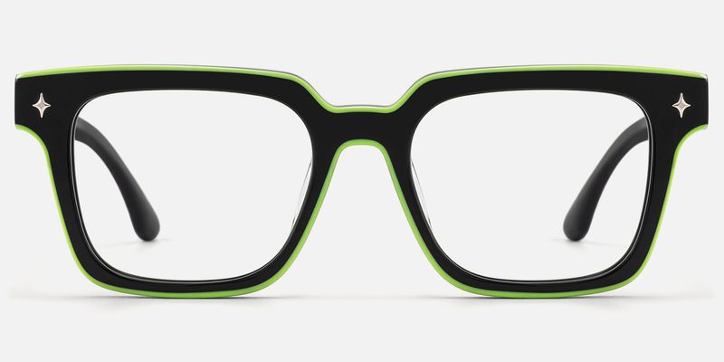 Fractal - Square Black Eyeglasses