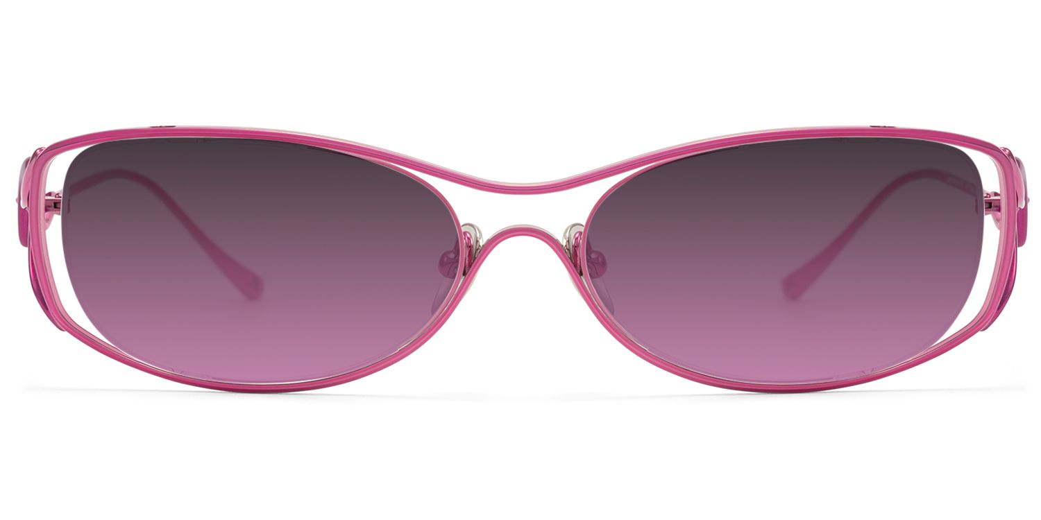 Frame Size of Okinawa - Wave Temple Purple Lens Pink Sunnies | Vooglam
