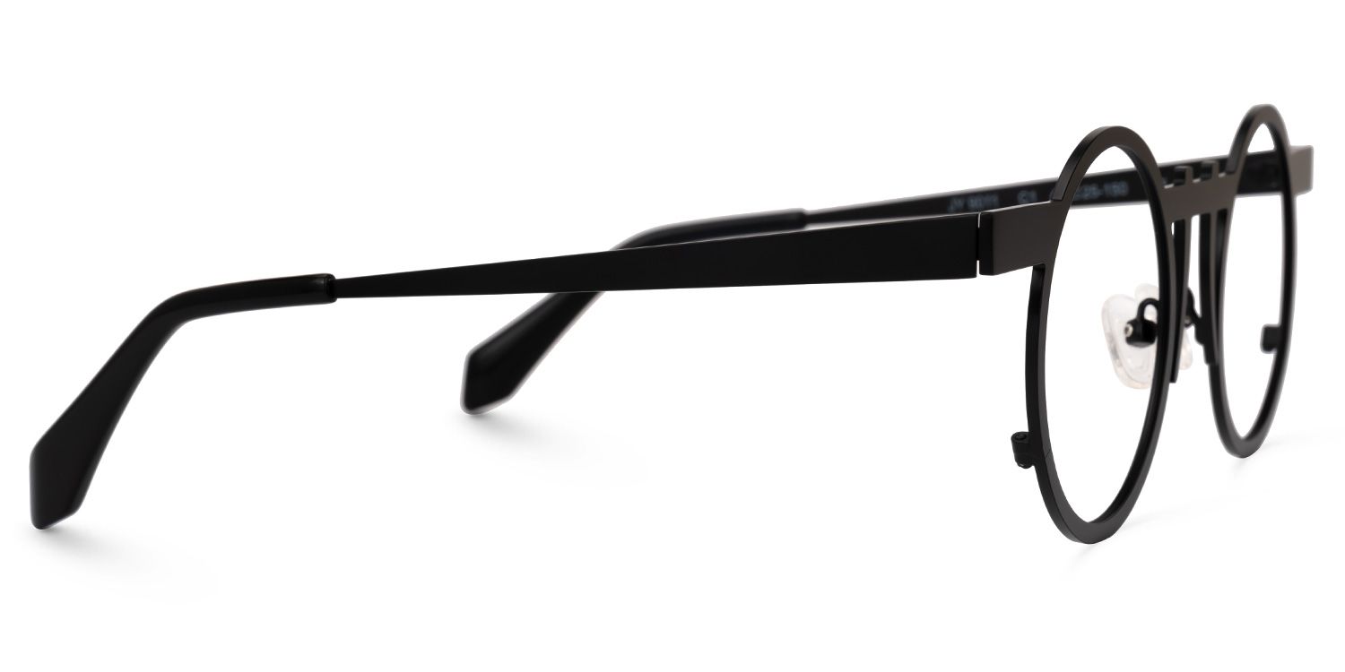 Adkins - Round Black Eyeglasses | Vooglam 4