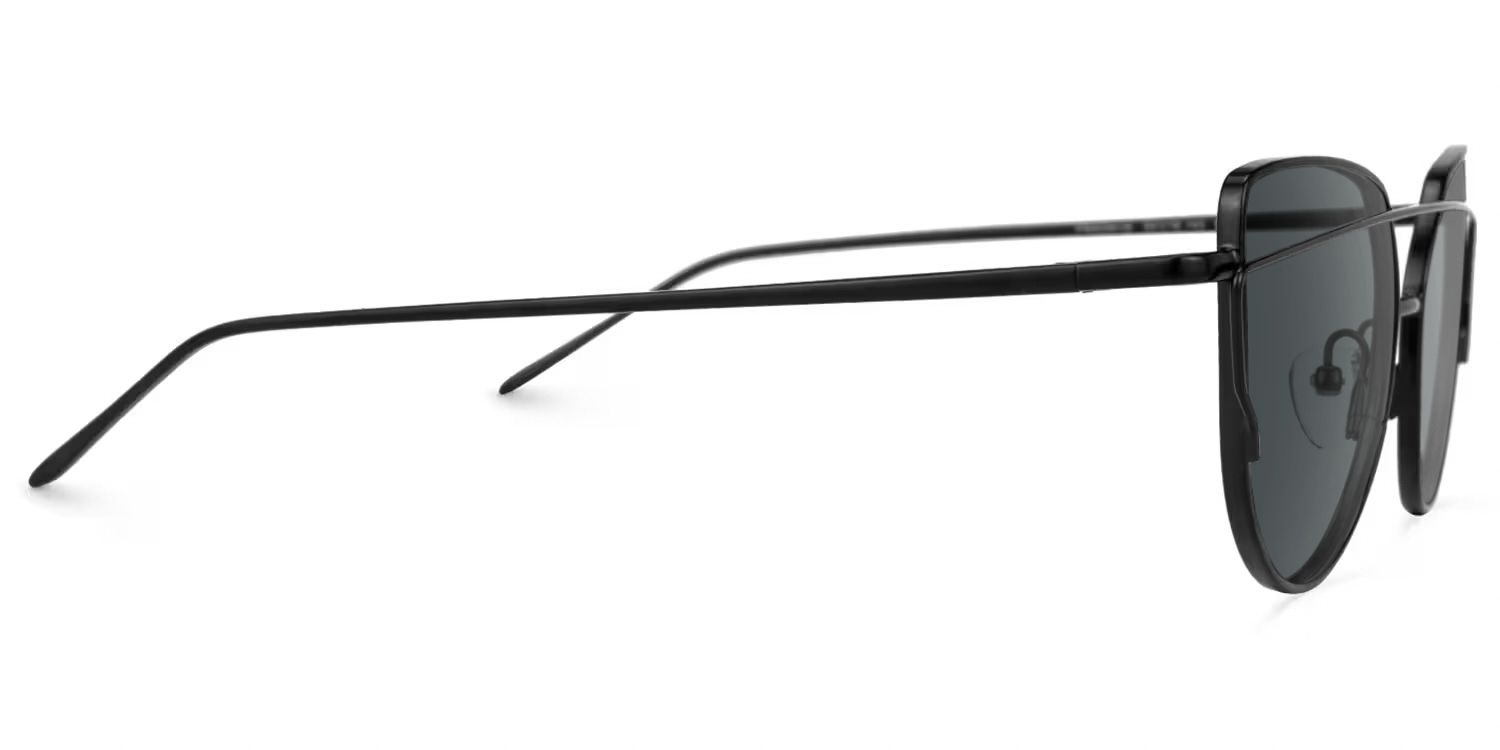 Selina - Aviator Black Sunglasses | Vooglam 4