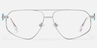 Solara - Aviator Silver Eyeglasses | Vooglam Angle View
