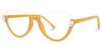 Sylvia - Cat Eye Yellow Eyeglasses | Vooglam Front View