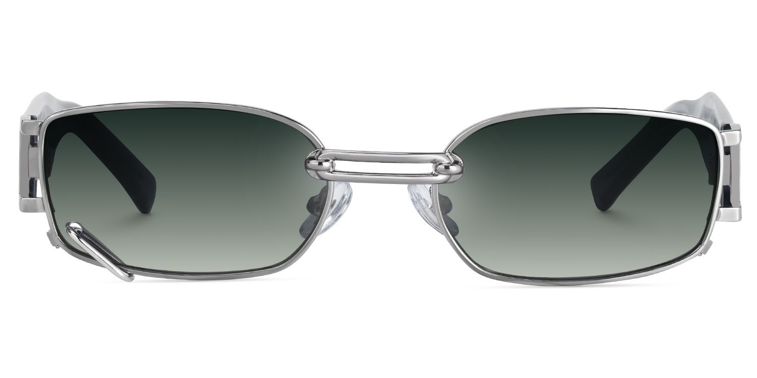 Eliakim - Rectangle Silver Sunglasses | Vooglam Angle View