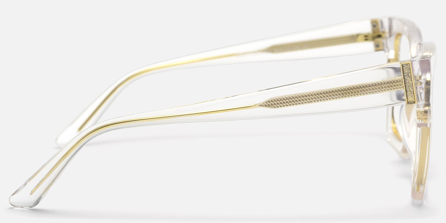 Ibrahim - Square Crystal Eyeglasses | Vooglam Side View