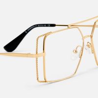 Candace - Aviator Gold Eyeglasses | Vooglam Design Details