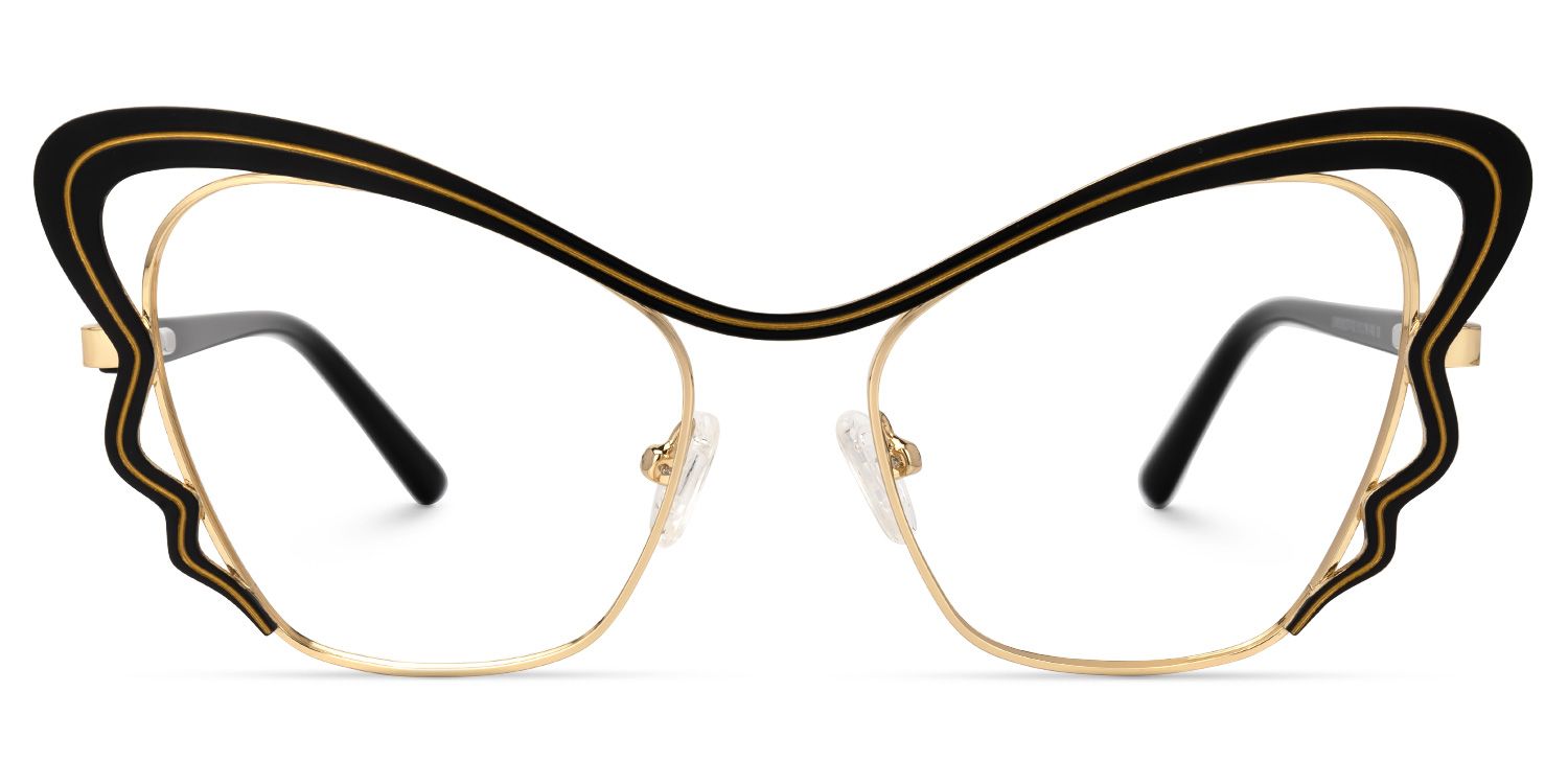 Adonia - Butterfly Black Eyeglasses | Vooglam Angle View