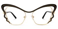 Adonia - Butterfly Black Eyeglasses | Vooglam Angle View