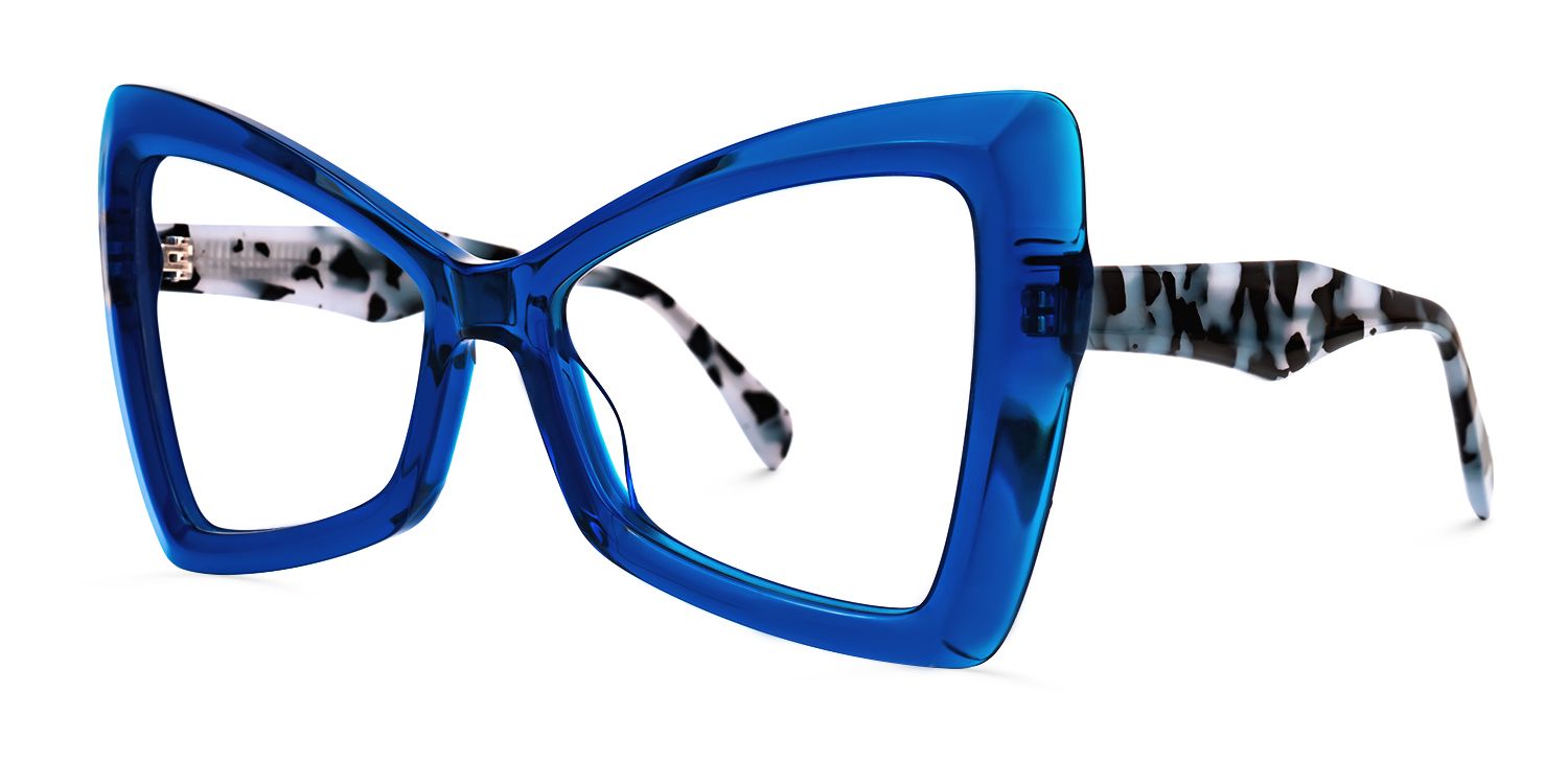 Deanne - Butterfly Blue Eyeglasses | Vooglam Front View