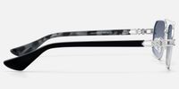 Lacey - Silver Retro Aviator Sunglasses | Vooglam Side View