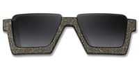 Dardhan - Rectangle Black/Gold Sunglasses | Vooglam Front View
