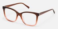 Jaelle - Square Brown Eyeglasses | Vooglam Front View