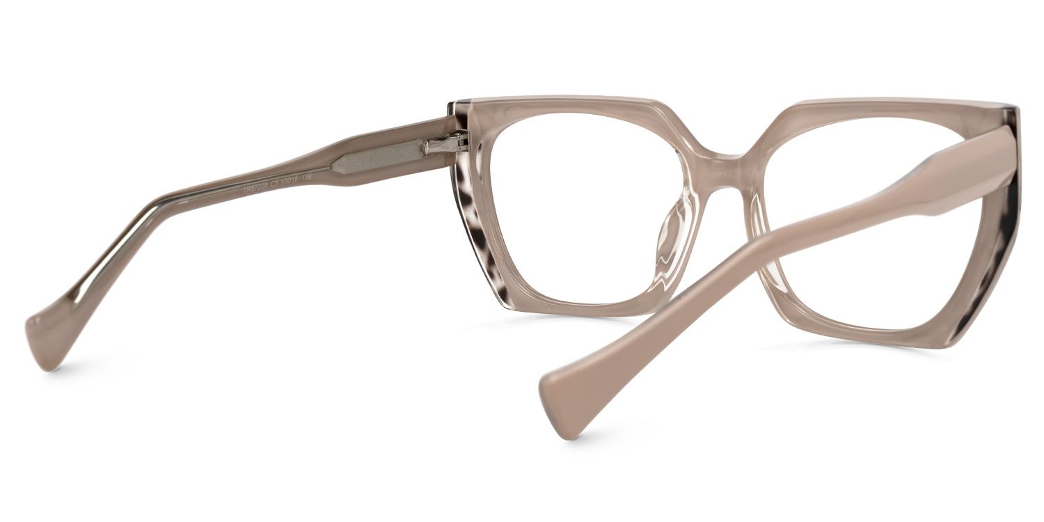 Edge - Geometric Brown Eyeglasses | Vooglam Side View