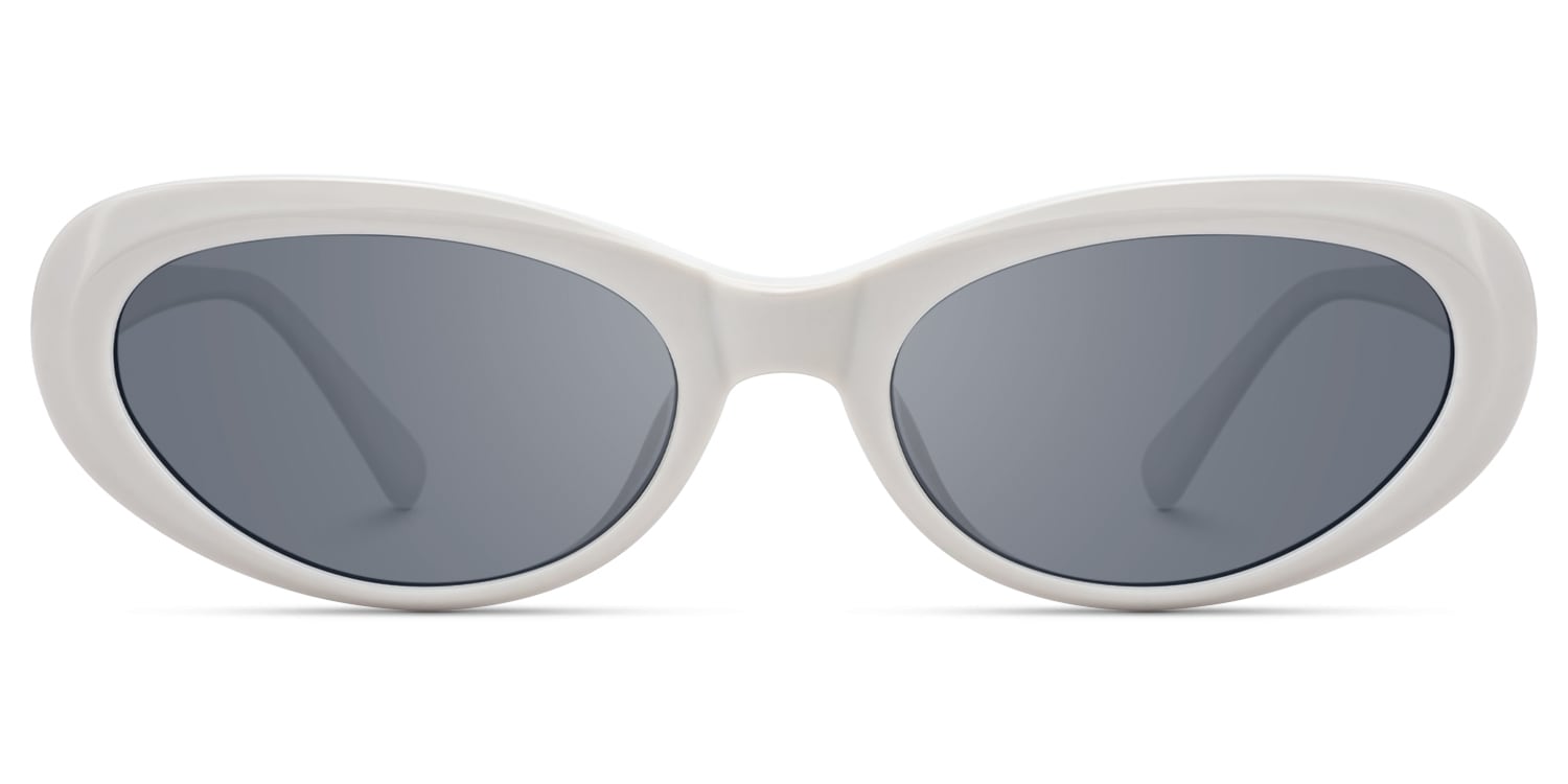 Phantom - Oval White Sunglasses - 1