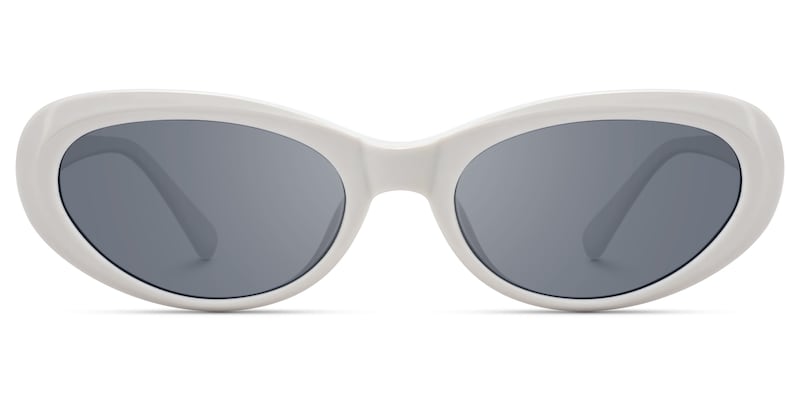 Phantom - Oval White Sunglasses