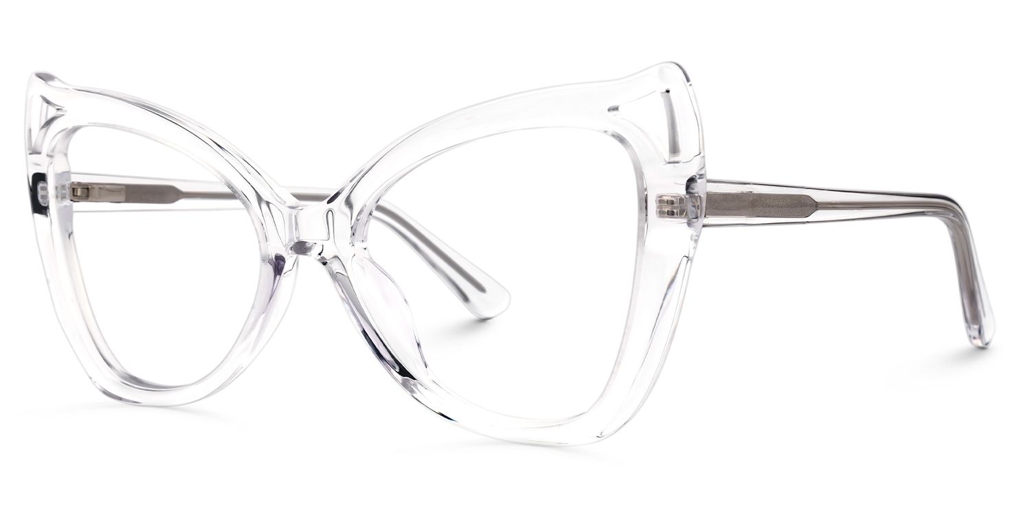 Bahadur - Cat Eye Crystal Eyeglasses | Vooglam Front View