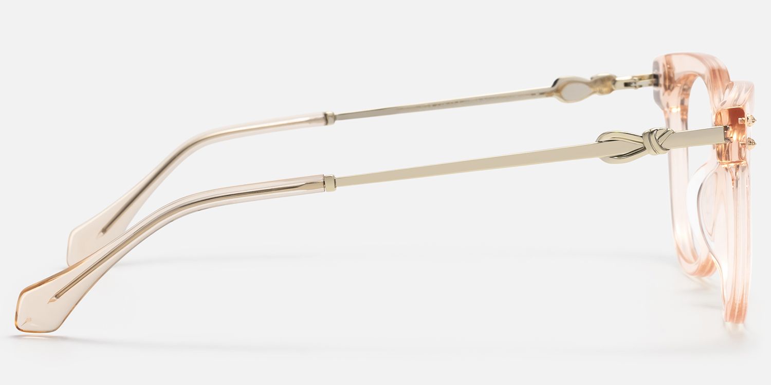Wander - Cat eye Champagne Eyeglasses | Vooglam Side View