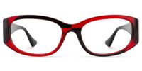 Claire - Rectangle Black/Red Eyeglasses | Vooglam Angle View