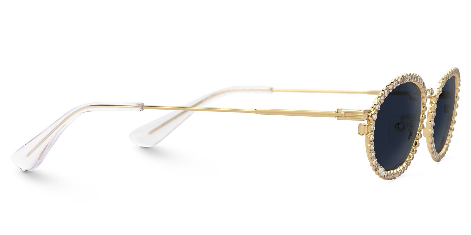Finnea - Oval Gold Sunglasses | Vooglam 4