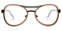 Adjatay - Aviator Black/Orange Eyeglasses | Vooglam Angle View