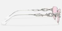 Spine - Silver Metal Pink Tinted Sunglasses | Vooglam Side View