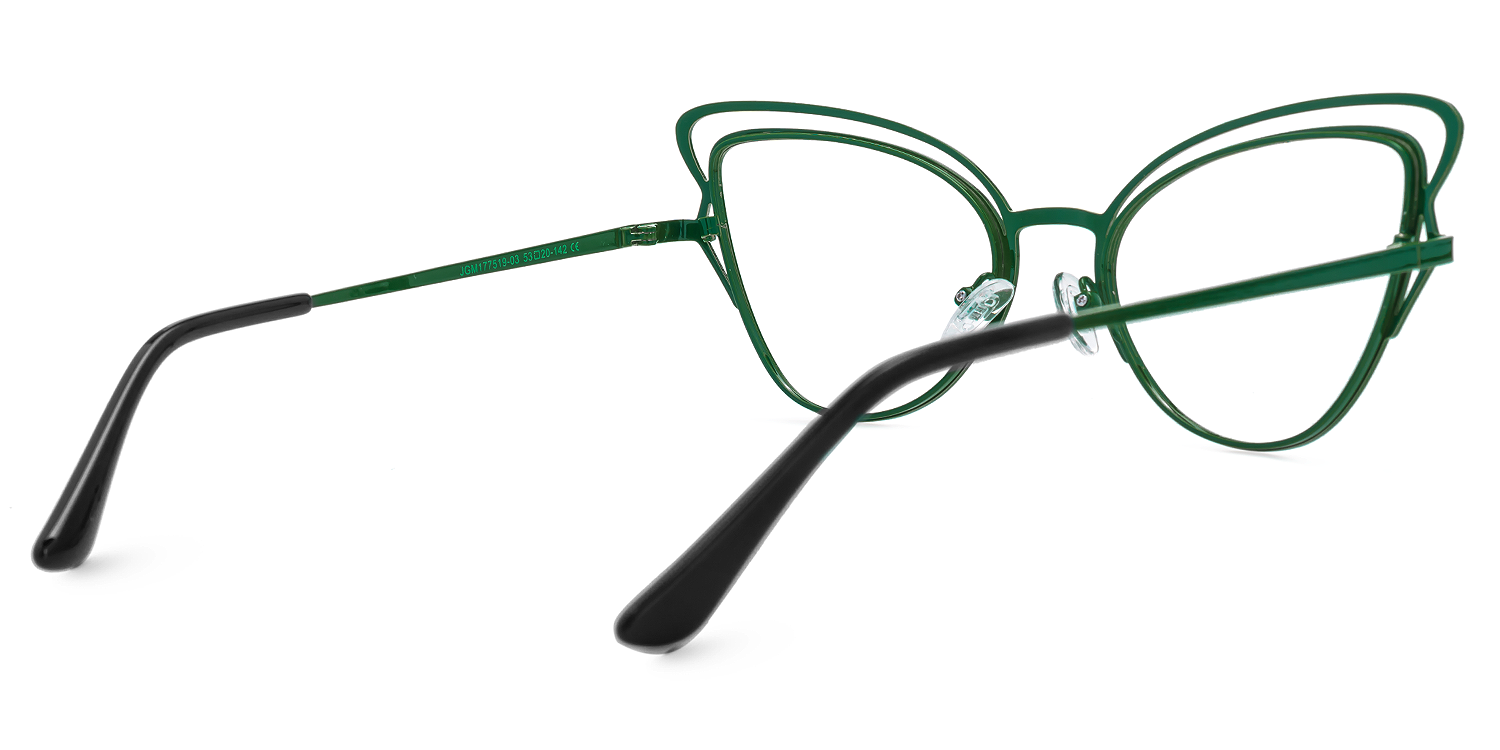 Elki - Cat Eye Green Eyeglasses | Vooglam Side View