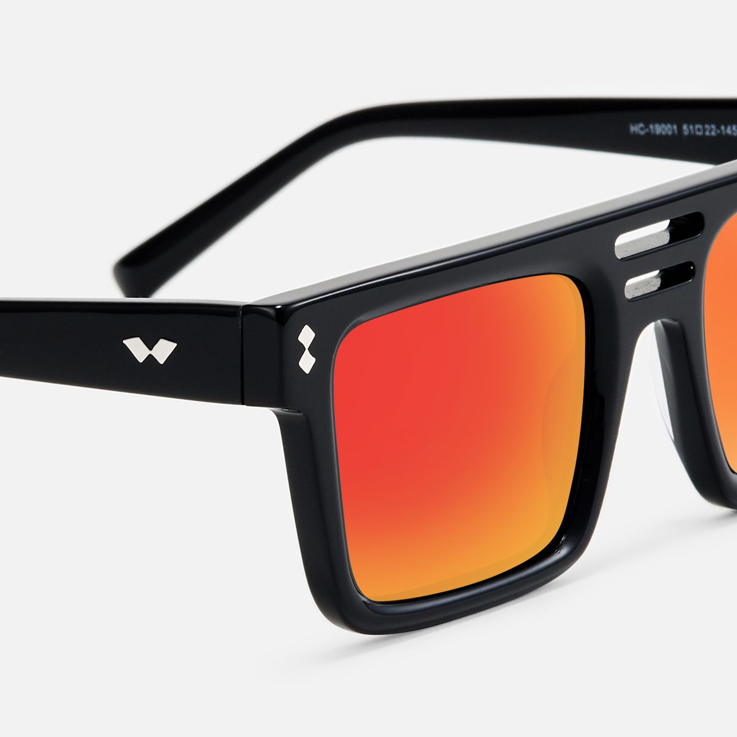 Ryan - Triple Bridge Orange Mirror Aviators | Vooglam Design Details