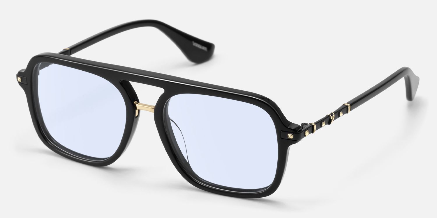 Marfa - Light Tint Aviator Black Sunglasses | Vooglam Front View
