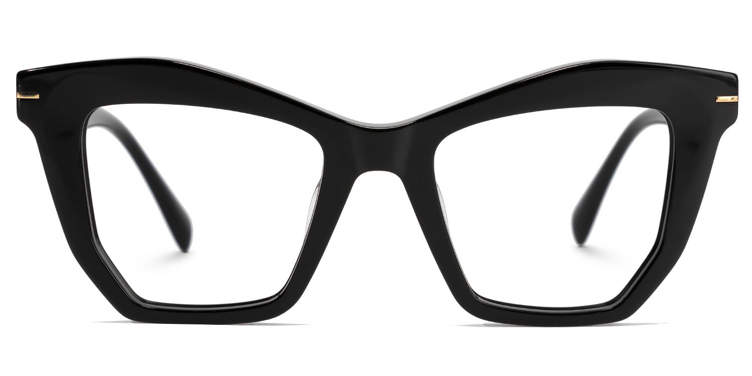 Sheldon - Geometric Black Eyeglasses | Vooglam Angle View