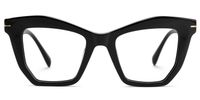 Sheldon - Geometric Black Eyeglasses | Vooglam Angle View