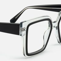 Huffman - Square Black & Crystal Acetate Glasses | Vooglam Design Details