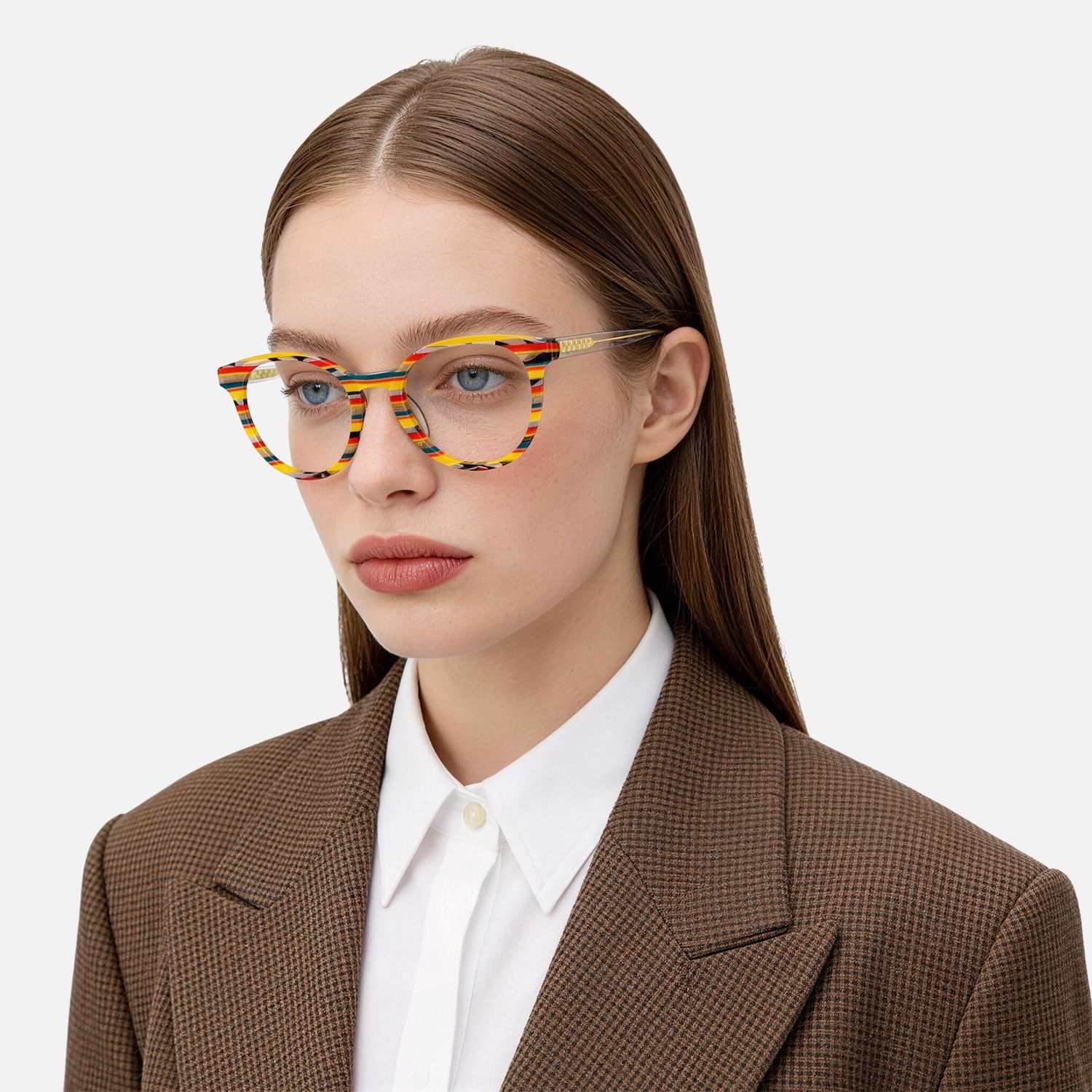 Explore the design story of Boban - Round Yellow Eyeglasses | Vooglam