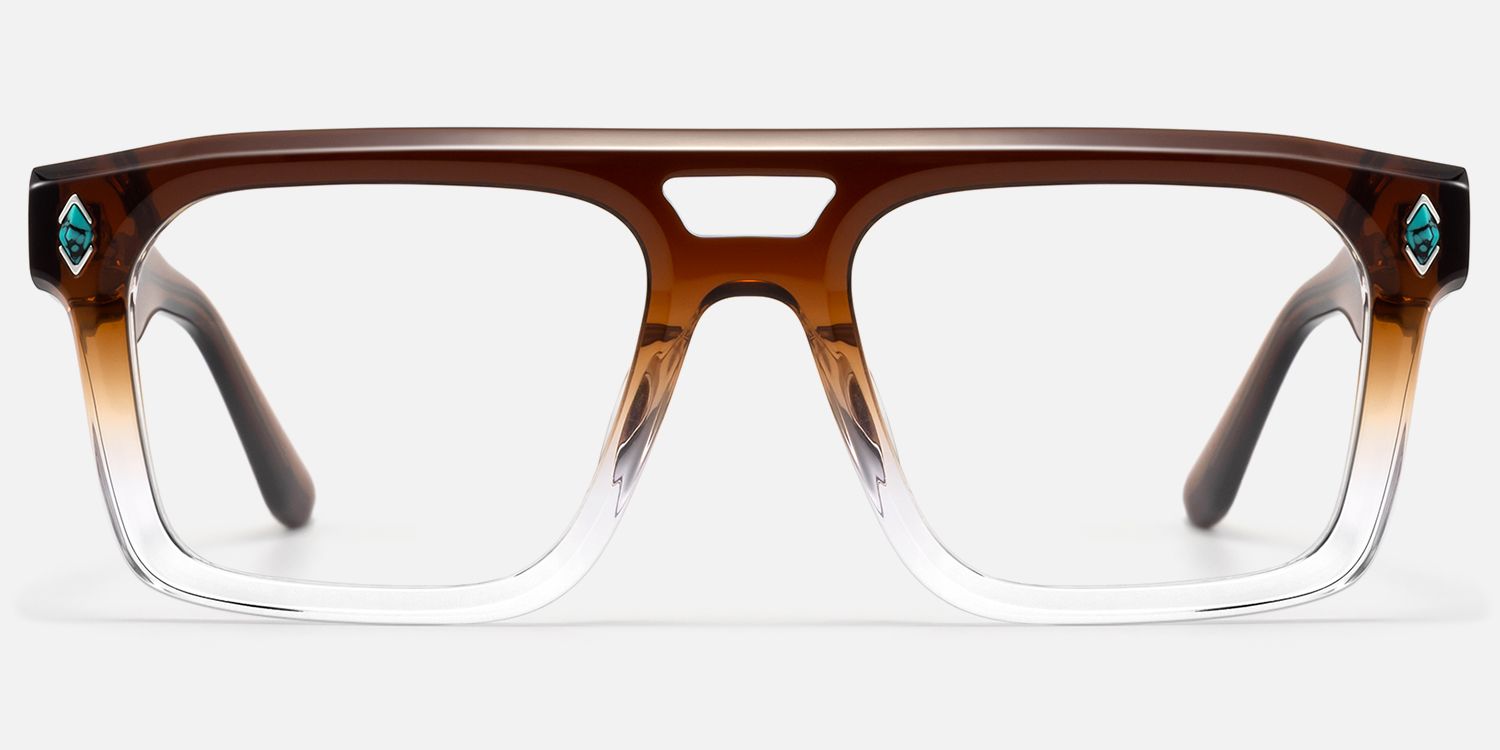 Bastion - Two Tone Double Bridge Glasses | Vooglam Angle View