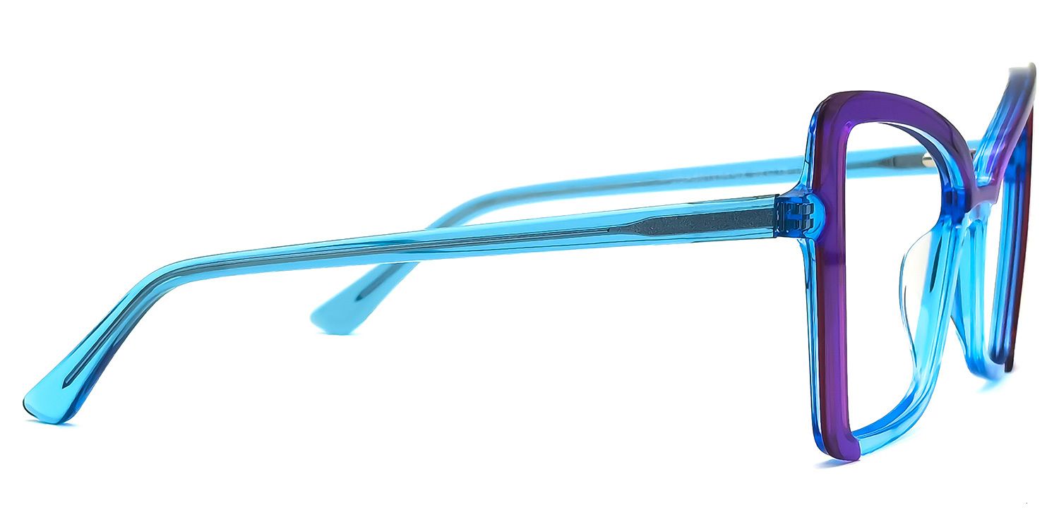 Jesica - Cat Eye Purple/Blue Eyeglasses | Vooglam 4