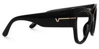Elektra - Elegant Black & Gold Cat Eye Glasses | Vooglam 