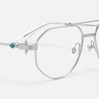 Aegis - Silver Thin Metal Aviator Glasses | Vooglam Design Details