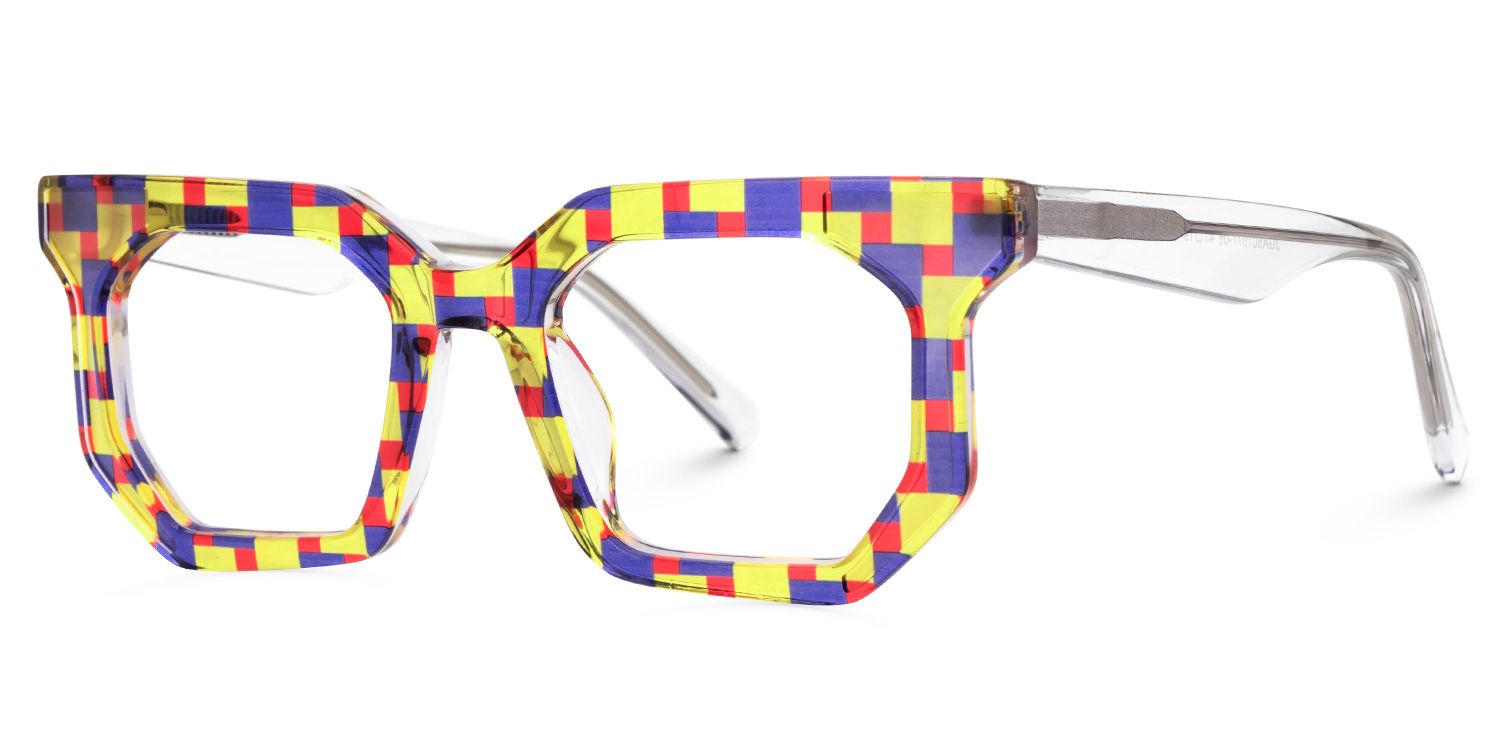 Abetzi - Rectangle Multicolor Eyeglasses | Vooglam Front View